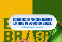 Jogos da Seleção Brasileira – horário de funcionamento